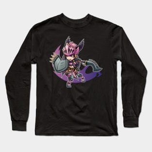 Monster Hunter World Chibi Sword and Shield Long Sleeve T-Shirt